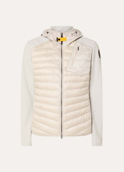 Parajumpers Nolan gewatteerd jack met donsvulling en capuchon - voorkant 3 creme
