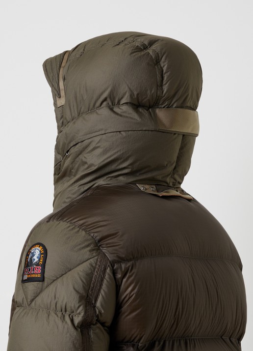 Parajumpers Notigi puffer jas met donsvulling en ritszakken - detail 6 bronsgroen