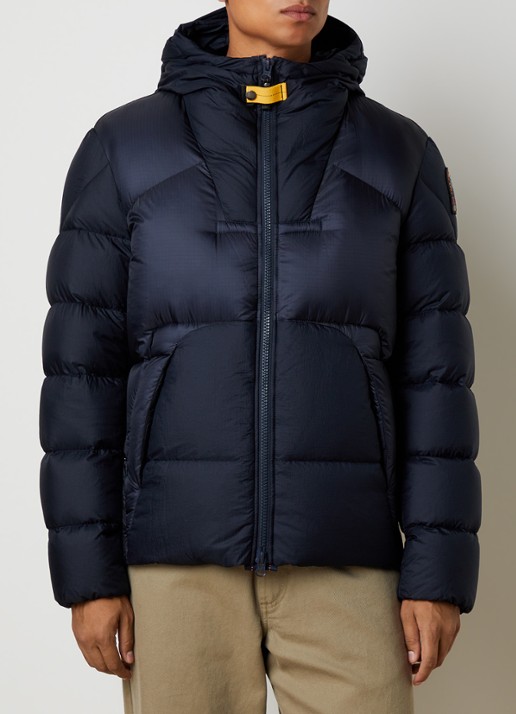 Parajumpers Notigi puffer jas met donsvulling en ritszakken - detail donkerblauw