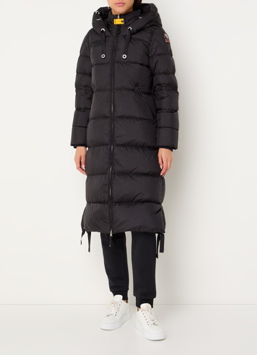 Parajumpers Panda longline puffer jas met donsvulling en capuchon  - detail 4 zwart