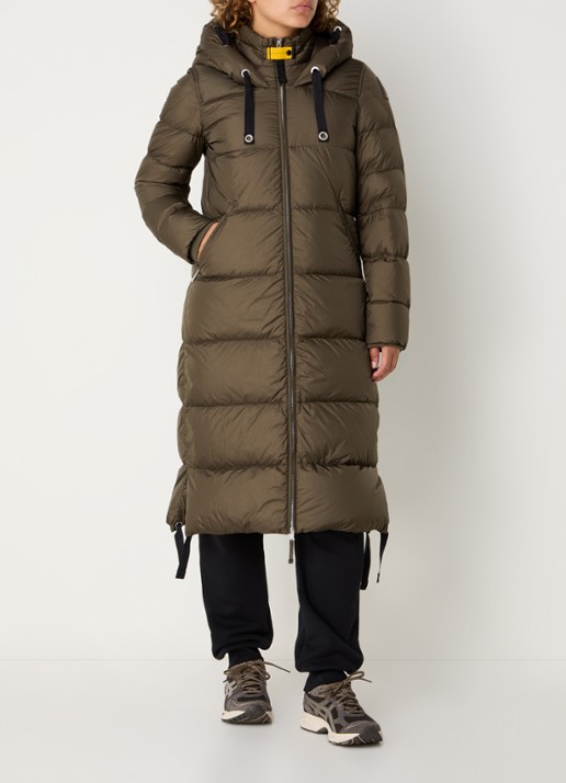 Parajumpers Panda longline puffer jas met donsvulling en capuchon  - detail 4 olijfgroen