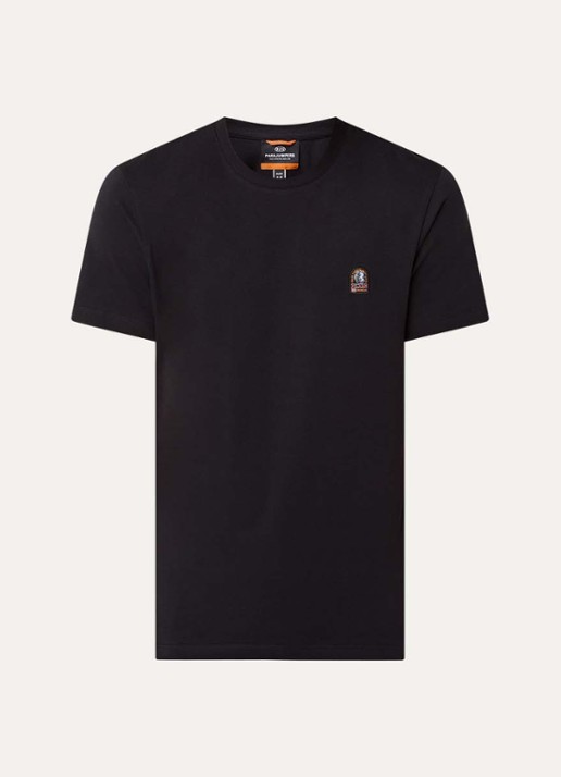 Parajumpers Patch T-shirt met logoborduring - voorkant zwart