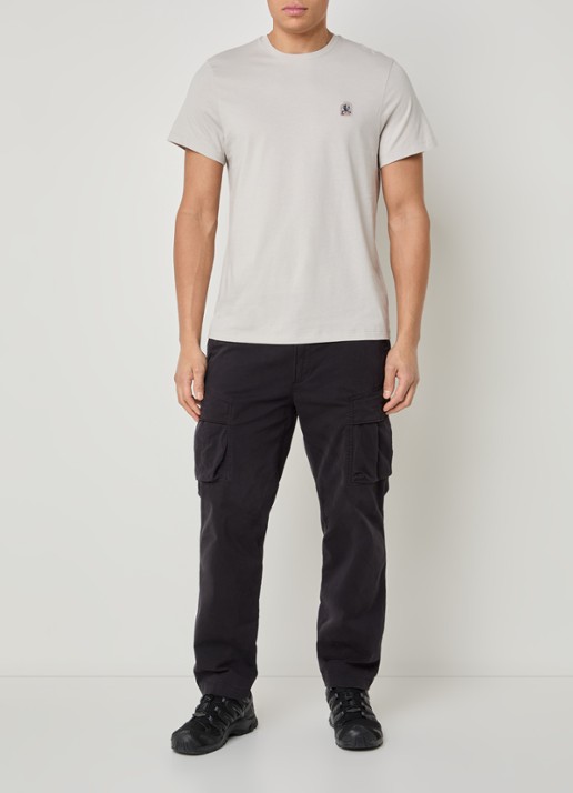 Parajumpers Patch T-shirt met logoborduring - voorkant 4 beige