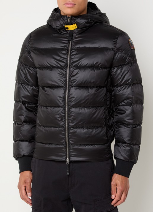 Parajumpers Pharrell puffer jack met capuchon en logo - detail 2 zwart