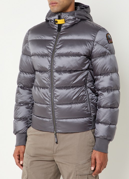 Parajumpers Pharrell puffer jack met capuchon en logo - detail 4 donkergrijs