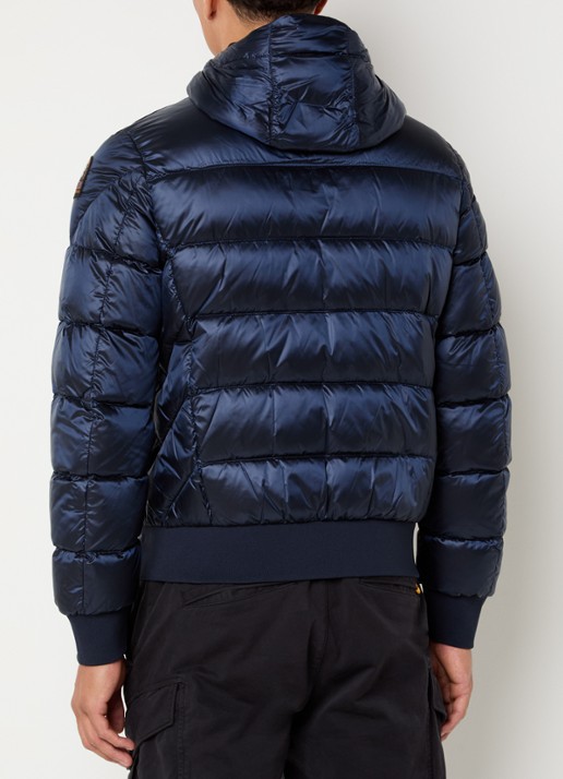 Parajumpers Pharrell puffer jack met capuchon en logo - achterkant 4 donkerblauw