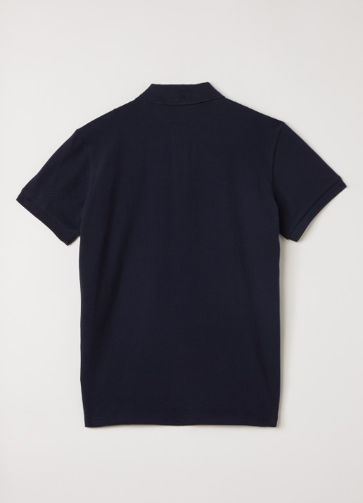Parajumpers Polo van piqué katoen met logo - voorkant 2 donkerblauw
