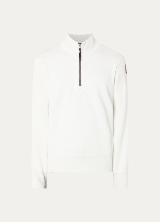Parajumpers Scoe vest met logo en halve rits - voorkant 2 ivoor