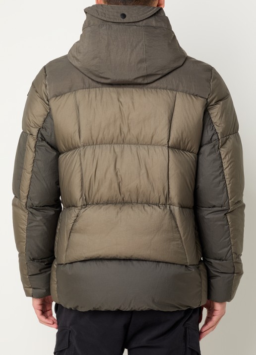 Parajumpers Sento puffer jack met capuchon - achterkant 2 olijfgroen