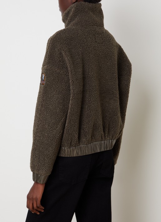 Parajumpers Sori jack van teddy met ritszakken en logo - achterkant olijfgroen