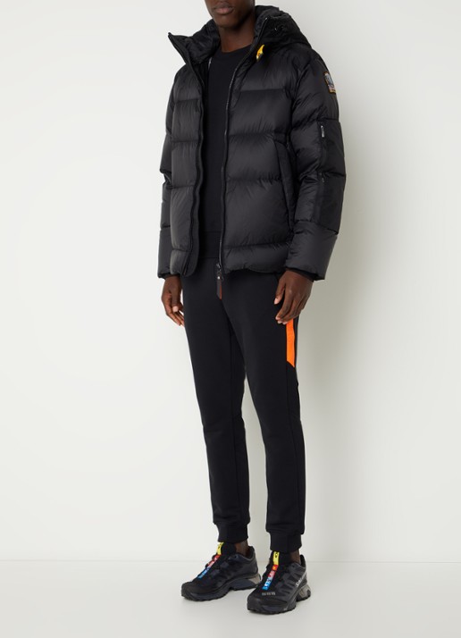 Parajumpers Tyrik puffer jack met donsvulling en ritszakken - voorkant 3 zwart