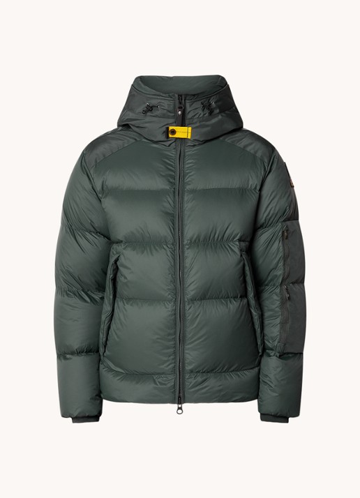 Parajumpers Tyrik puffer jack met donsvulling en ritszakken - voorkant 2 groen
