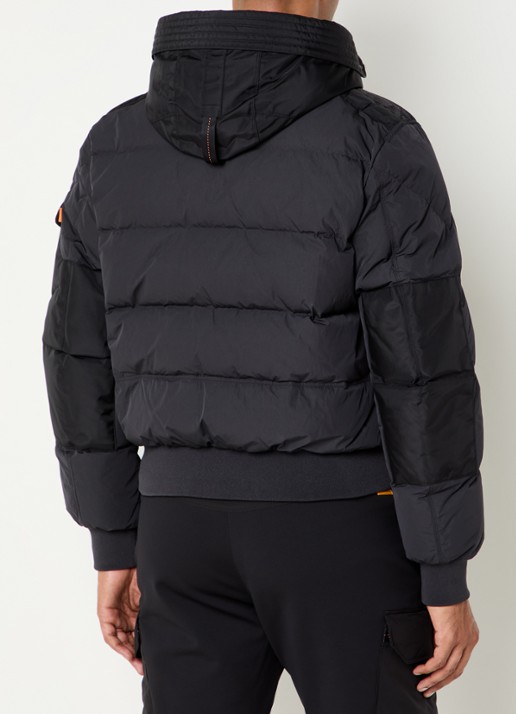 Parajumpers Wilmont puffer jack met capuchon en logoborduring - achterkant 4 zwart