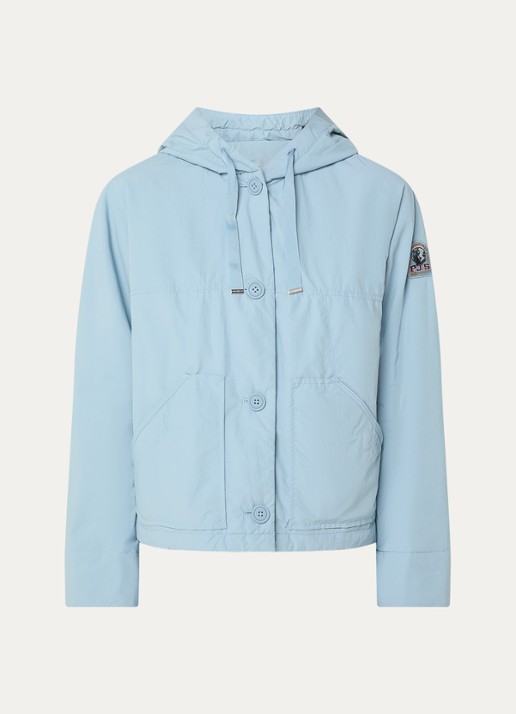 Parajumpers Windjack met capuchon en steekzakken - voorkant 3 lichtblauw