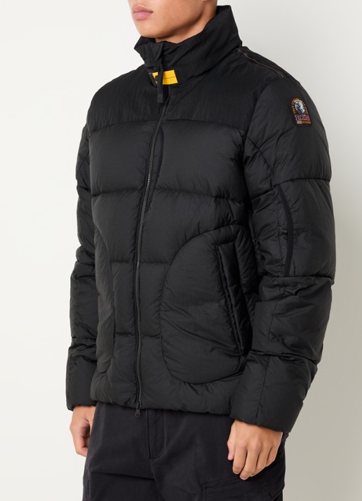 Parajumpers Yari puffer jack met logo - detail 4 zwart