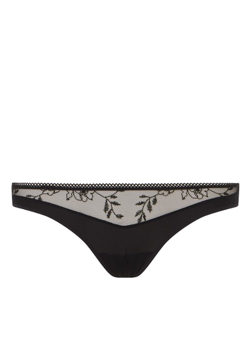 Passionata Aura tanga met kant - voorkant zwart