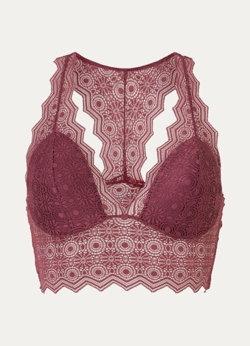 Passionata Georgia bralette van kant - voorkant 2 aubergine