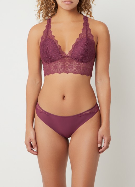 Passionata Georgia bralette van kant - voorkant 3 aubergine