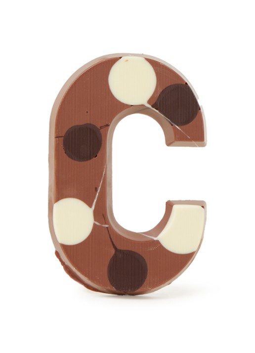 Patisserie de Bijenkorf Chocoladeletter Melk gevlekt 190 gram - A t/m Z - voorkant c