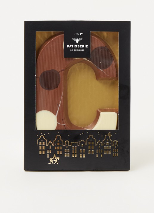 Patisserie de Bijenkorf Chocoladeletter Melk gevlekt 190 gram - A t/m Z - voorkant 2 c