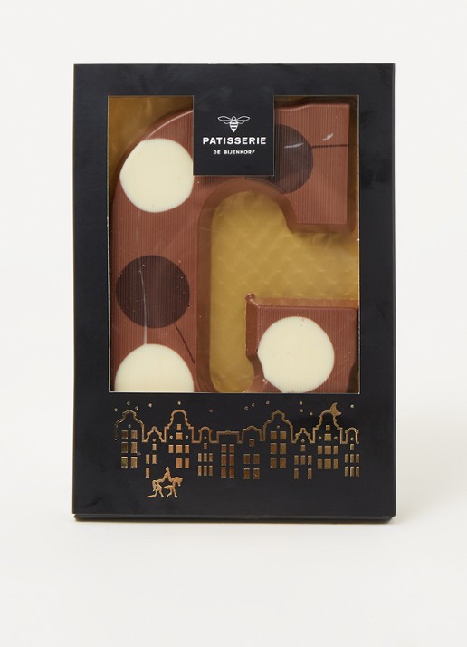 Patisserie de Bijenkorf Chocoladeletter Melk gevlekt 190 gram - A t/m Z - voorkant 2 g