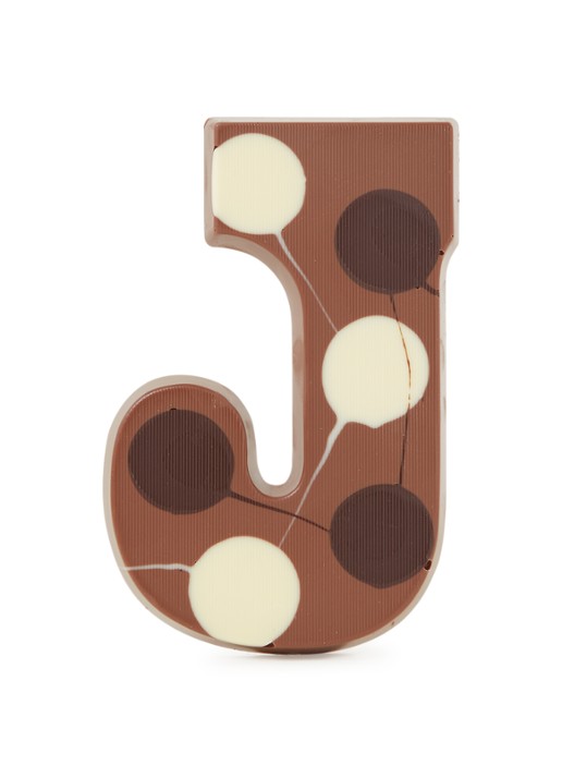 Patisserie de Bijenkorf Chocoladeletter Melk gevlekt 190 gram - A t/m Z - voorkant j