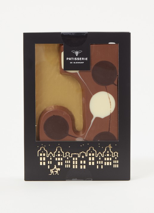 Patisserie de Bijenkorf Chocoladeletter Melk gevlekt 190 gram - A t/m Z - voorkant 2 j