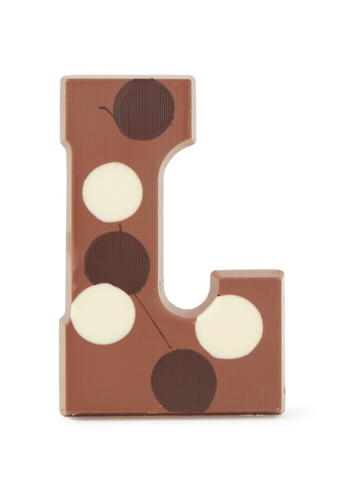 Patisserie de Bijenkorf Chocoladeletter Melk gevlekt 190 gram - A t/m Z - voorkant l