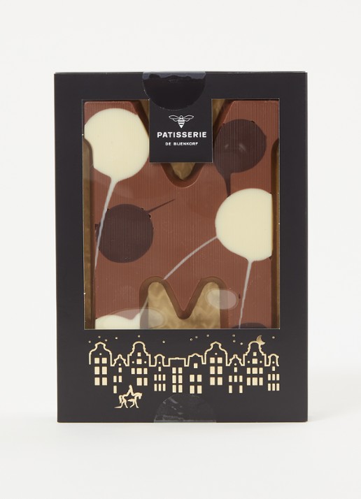 Patisserie de Bijenkorf Chocoladeletter Melk gevlekt 190 gram - A t/m Z - voorkant 2 m