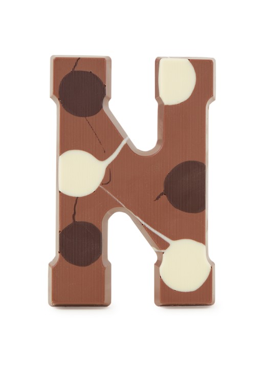 Patisserie de Bijenkorf Chocoladeletter Melk gevlekt 190 gram - A t/m Z - voorkant n