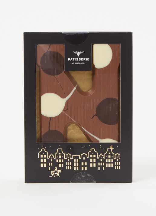 Patisserie de Bijenkorf Chocoladeletter Melk gevlekt 190 gram - A t/m Z - voorkant 2 n