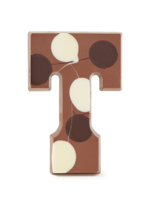Patisserie de Bijenkorf Chocoladeletter Melk gevlekt 190 gram - A t/m Z - voorkant t