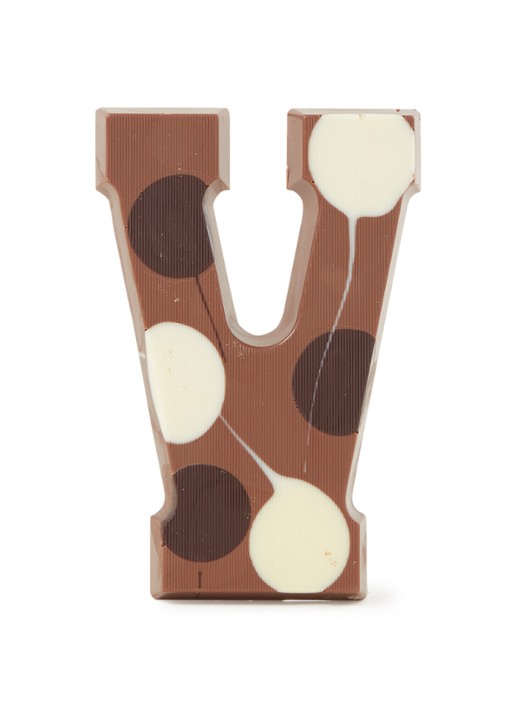 Patisserie de Bijenkorf Chocoladeletter Melk gevlekt 190 gram - A t/m Z - voorkant v
