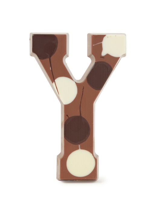 Patisserie de Bijenkorf Chocoladeletter Melk gevlekt 190 gram - A t/m Z - voorkant y