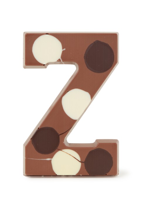 Patisserie de Bijenkorf Chocoladeletter Melk gevlekt 190 gram - A t/m Z - voorkant z