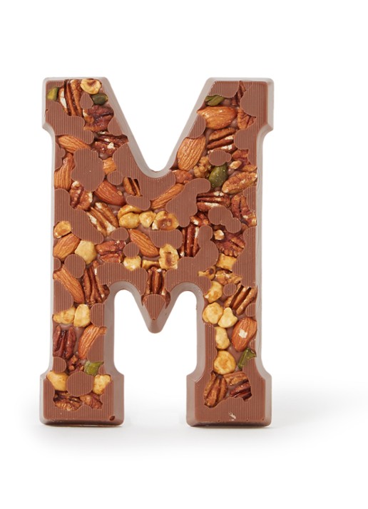 Patisserie de Bijenkorf Chocoladeletter Melk met noten 185 gram - A t/m Z