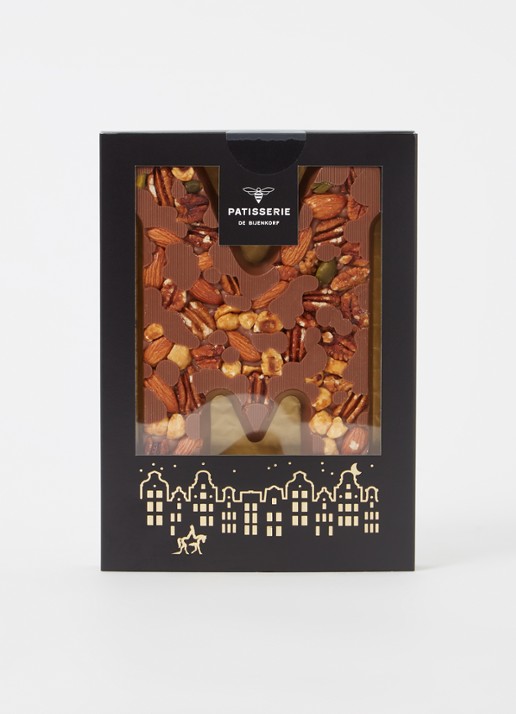 Patisserie de Bijenkorf Chocoladeletter Melk met noten 185 gram - A t/m Z - voorkant 2 m