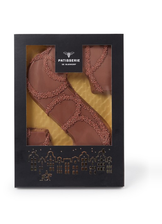 Patisserie de Bijenkorf Chocoladeletter S Melk met crème brûlée vulling 210 gram - Limited Edition