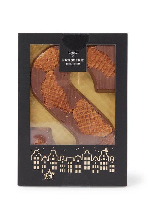 Patisserie de Bijenkorf Chocoladeletter S Melk met stroopwafels 185 gram - Limited Edition