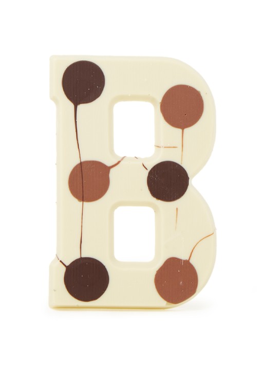 Patisserie de Bijenkorf Chocoladeletter Wit gevlekt 190 gram - A t/m Z - voorkant b
