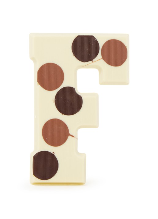 Patisserie de Bijenkorf Chocoladeletter Wit gevlekt 190 gram - A t/m Z - voorkant f