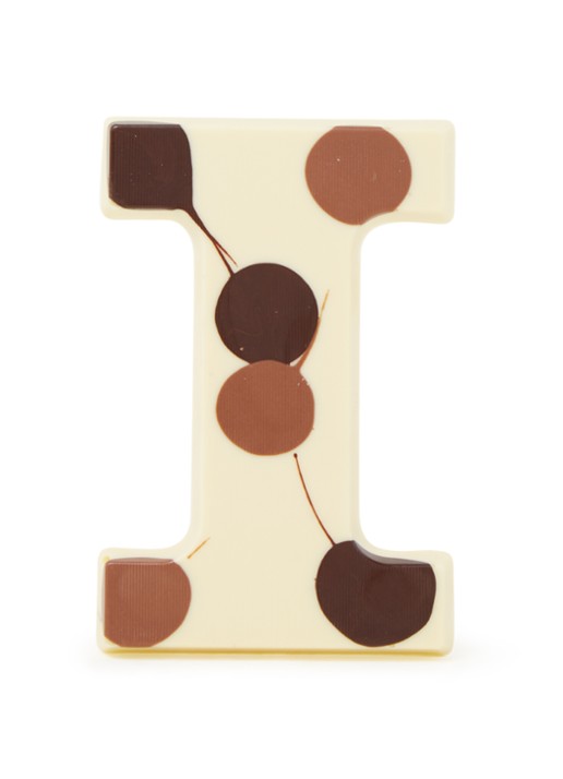 Patisserie de Bijenkorf Chocoladeletter Wit gevlekt 190 gram - A t/m Z - voorkant i