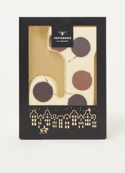 Patisserie de Bijenkorf Chocoladeletter Wit gevlekt 190 gram - A t/m Z - voorkant 2 j