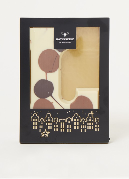 Patisserie de Bijenkorf Chocoladeletter Wit gevlekt 190 gram - A t/m Z - voorkant 2 l