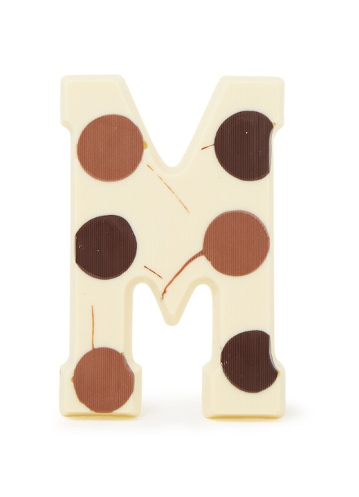 Patisserie de Bijenkorf Chocoladeletter Wit gevlekt 190 gram - A t/m Z - voorkant m