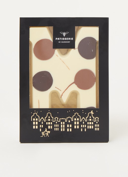 Patisserie de Bijenkorf Chocoladeletter Wit gevlekt 190 gram - A t/m Z - voorkant 2 m