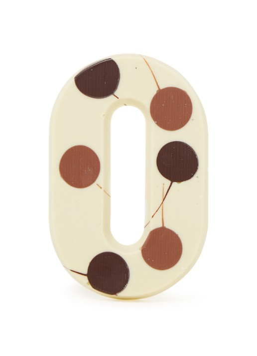 Patisserie de Bijenkorf Chocoladeletter Wit gevlekt 190 gram - A t/m Z - voorkant o