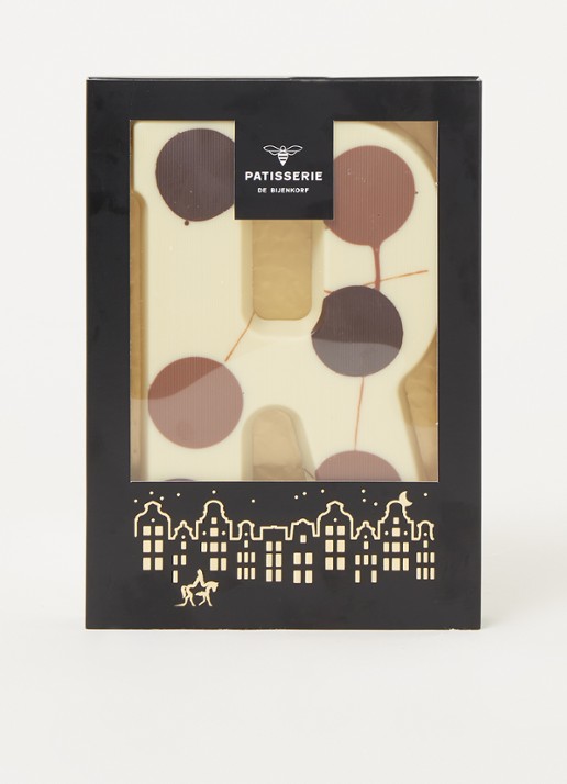 Patisserie de Bijenkorf Chocoladeletter Wit gevlekt 190 gram - A t/m Z - voorkant 2 r