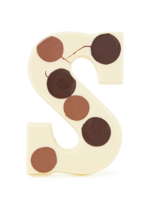 Patisserie de Bijenkorf Chocoladeletter Wit gevlekt 190 gram - A t/m Z