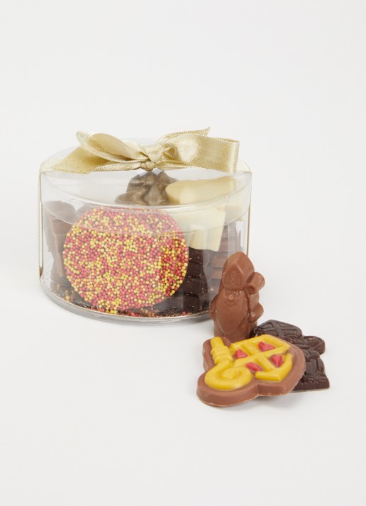 Patisserie de Bijenkorf Sint chocolade assortiment 250 gram  - voorkant 2 bruin